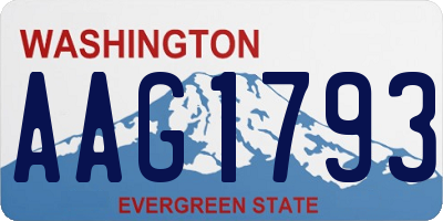WA license plate AAG1793