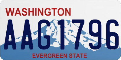 WA license plate AAG1796