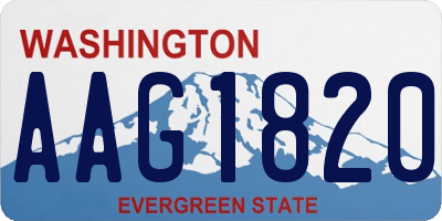WA license plate AAG1820