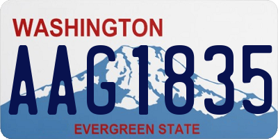 WA license plate AAG1835