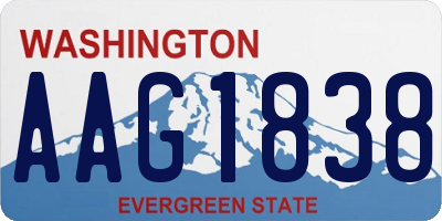 WA license plate AAG1838