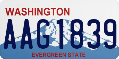 WA license plate AAG1839