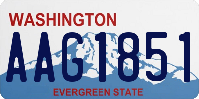 WA license plate AAG1851