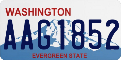 WA license plate AAG1852