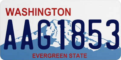 WA license plate AAG1853