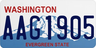 WA license plate AAG1905