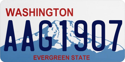 WA license plate AAG1907