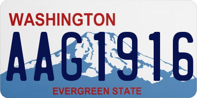 WA license plate AAG1916