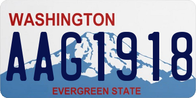 WA license plate AAG1918