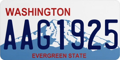 WA license plate AAG1925