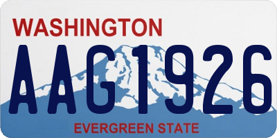 WA license plate AAG1926
