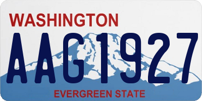 WA license plate AAG1927