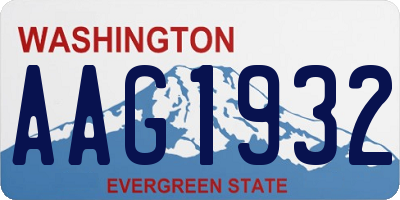 WA license plate AAG1932