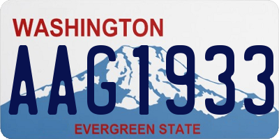 WA license plate AAG1933