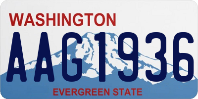 WA license plate AAG1936