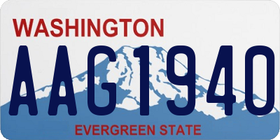 WA license plate AAG1940