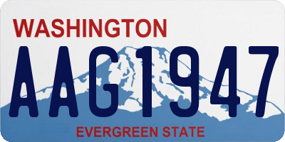 WA license plate AAG1947