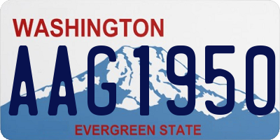 WA license plate AAG1950