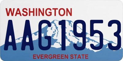 WA license plate AAG1953