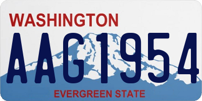 WA license plate AAG1954