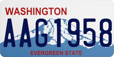 WA license plate AAG1958