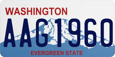 WA license plate AAG1960