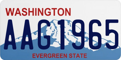 WA license plate AAG1965