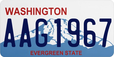 WA license plate AAG1967