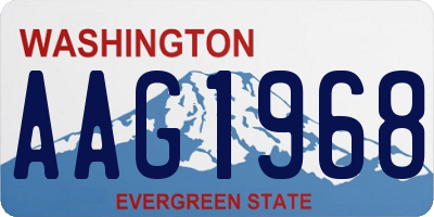 WA license plate AAG1968