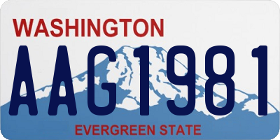WA license plate AAG1981