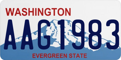 WA license plate AAG1983