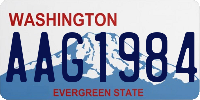 WA license plate AAG1984