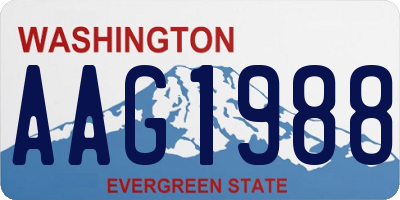WA license plate AAG1988