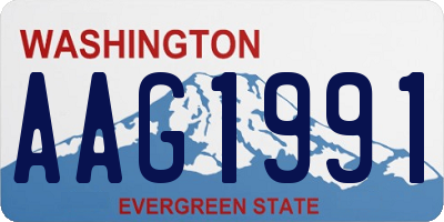 WA license plate AAG1991
