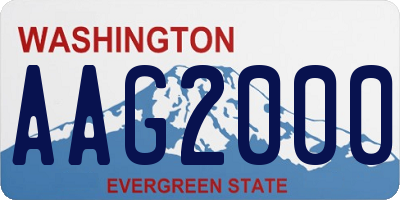 WA license plate AAG2000