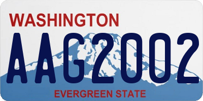 WA license plate AAG2002