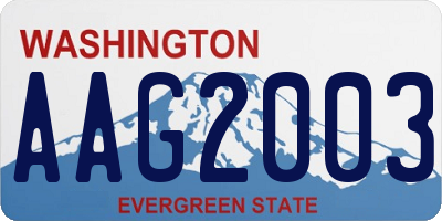 WA license plate AAG2003
