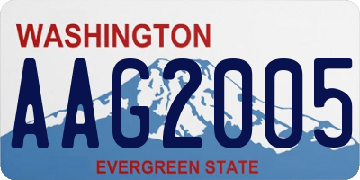 WA license plate AAG2005