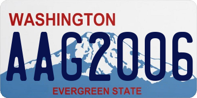 WA license plate AAG2006