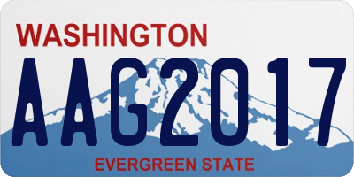 WA license plate AAG2017