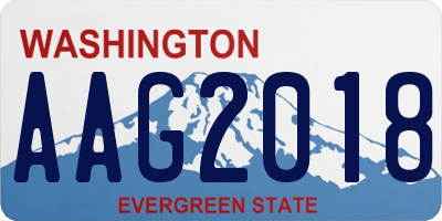 WA license plate AAG2018