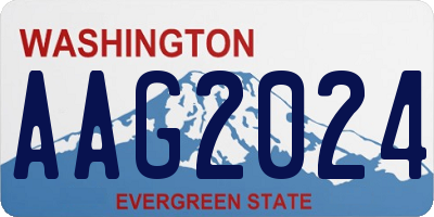 WA license plate AAG2024