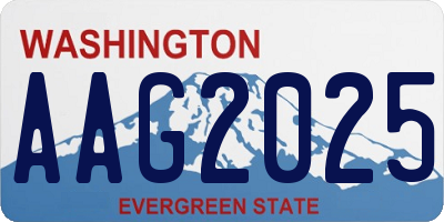 WA license plate AAG2025