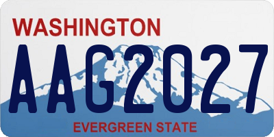 WA license plate AAG2027