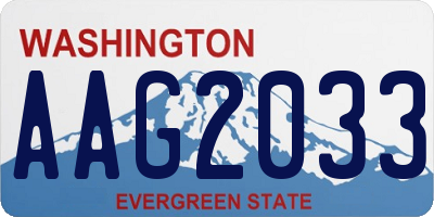 WA license plate AAG2033