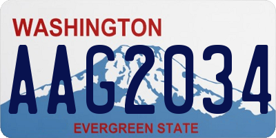 WA license plate AAG2034