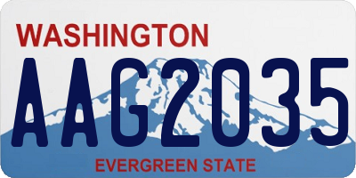 WA license plate AAG2035