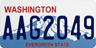 WA license plate AAG2049