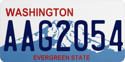 WA license plate AAG2054