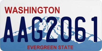 WA license plate AAG2061